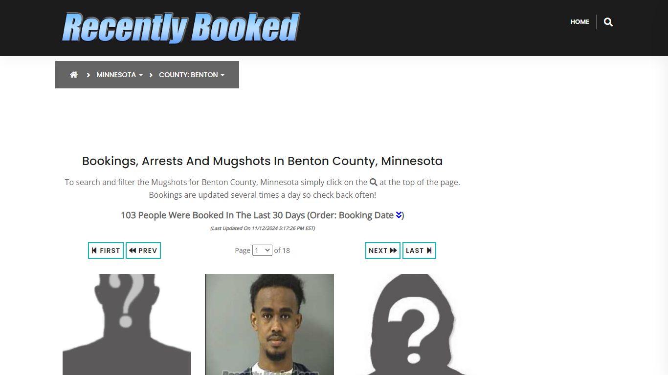 Bookings, Arrests and Mugshots in Benton County, Minnesota