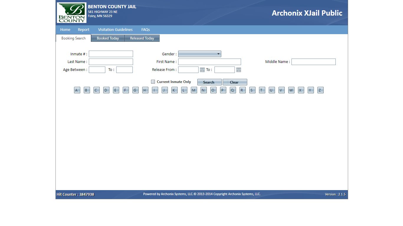 Archonix XJail Public - Benton County, Minnesota